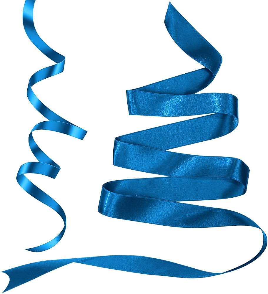 Cinta azul para envolver regalos de 38 pulgadas de 25 yardas, cinta azul real azul real para cabello, cinta azul marino para invitación de baby