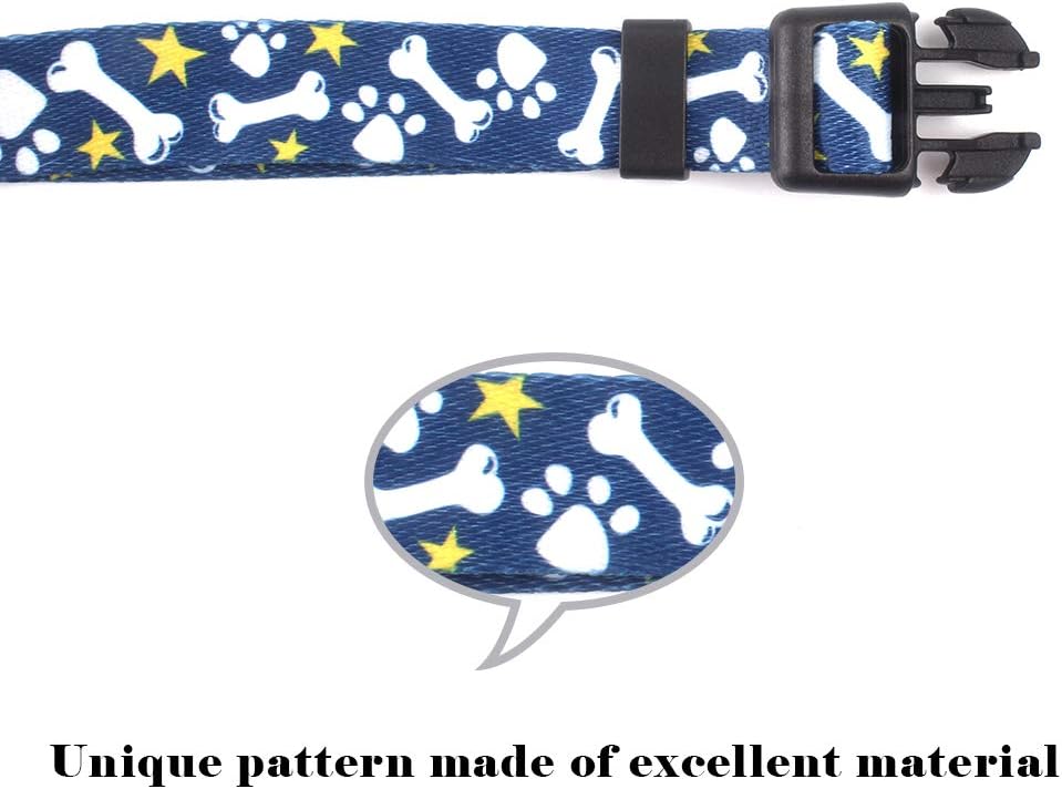 QQPETS Collar suave ajustable para perro Estampado de flores rosadas, multicolor, lindos patrones para especies pequeñas, talla XS, especies