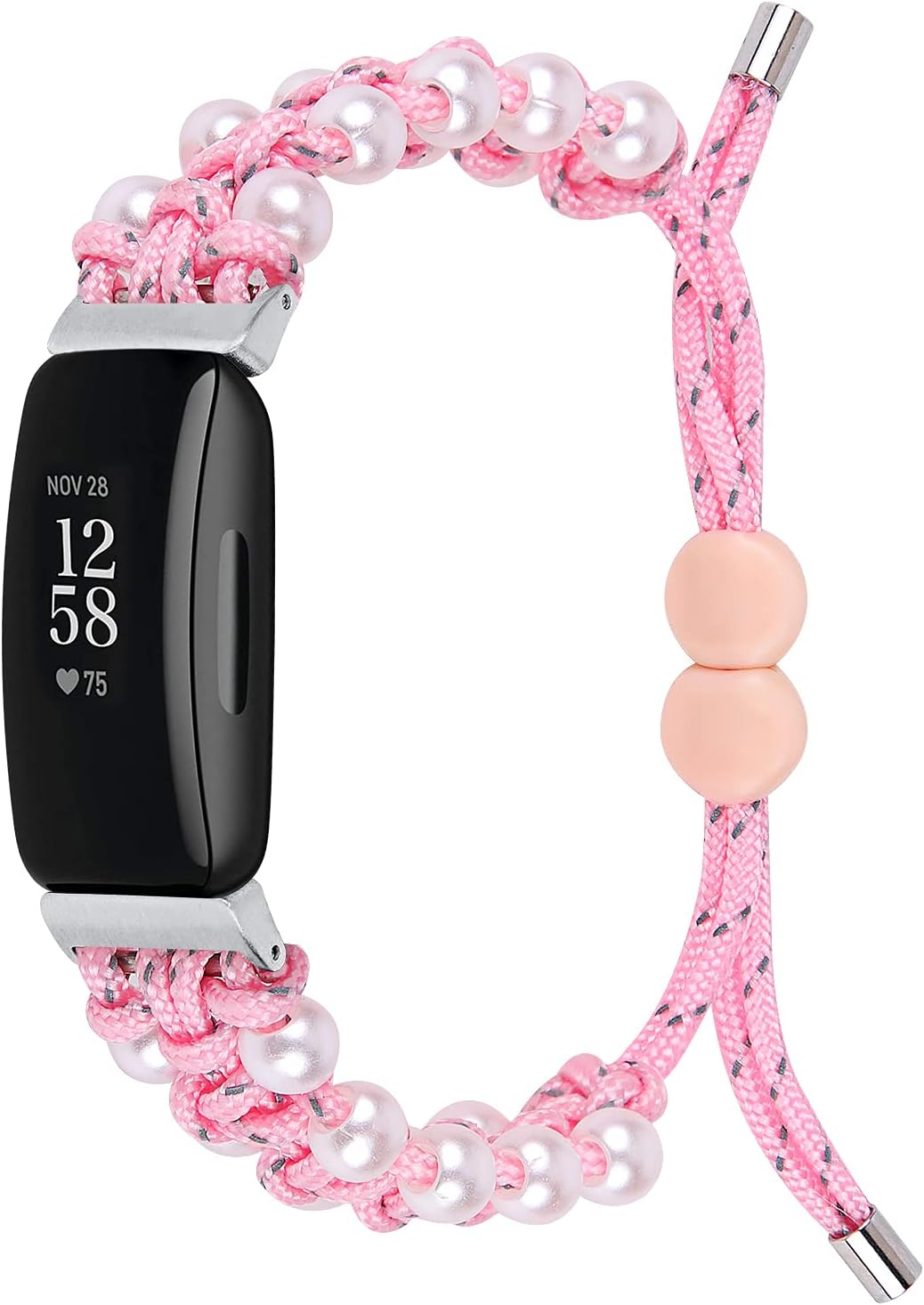 FitTurn Lindas bandas de nailon compatibles con Fitbit ACE 3ACE 2 para niños, cuerda de perlas pequeña, ajustable, correa de nailon trenzado,