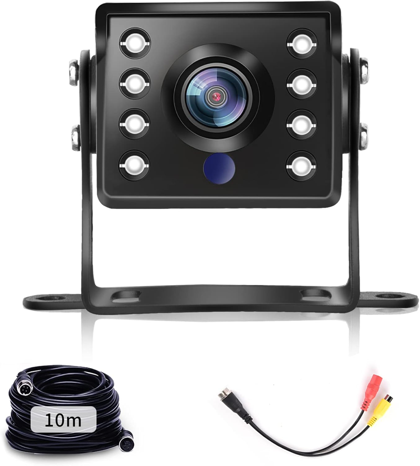 Cámara de respaldo AHD y CVBS Cable de 4 pines + conector RCA, Hodozzy IP69 impermeable cámara de visión trasera para automóvil, visión nocturna,