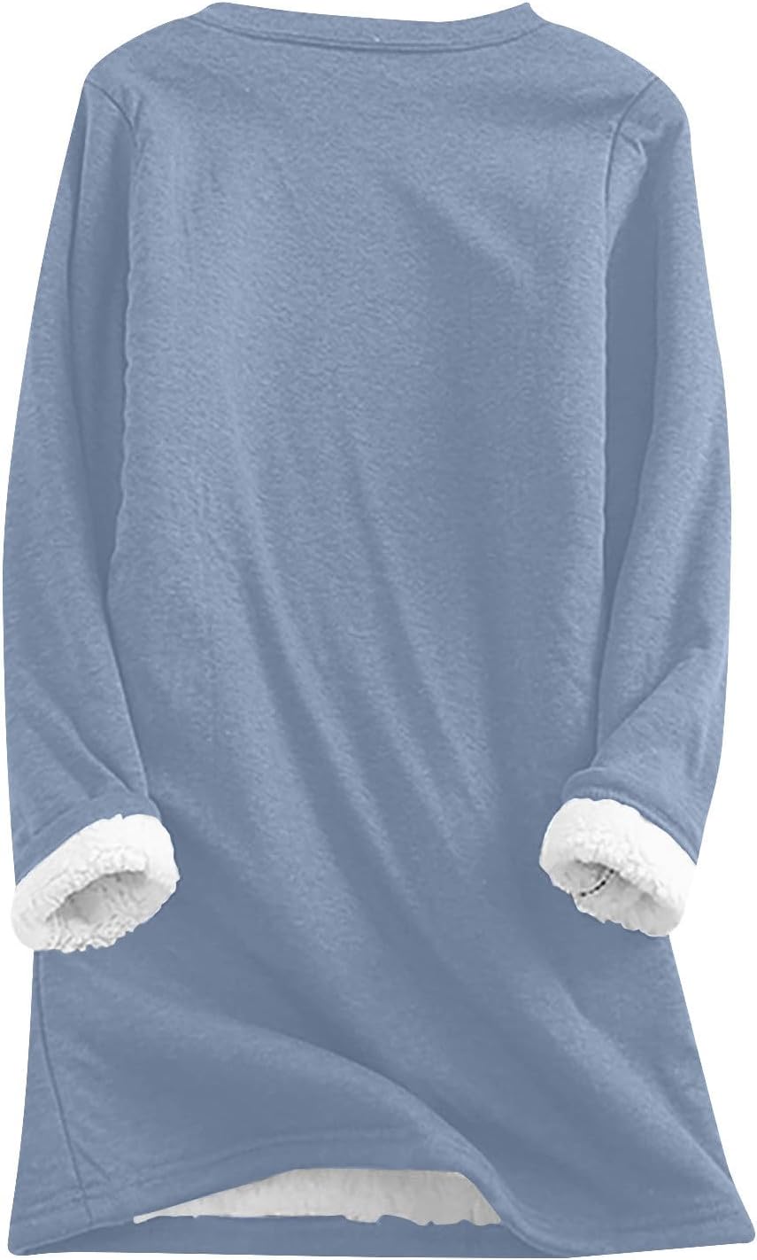 SHOPESSA Sudaderas térmicas para clima frío para mujer, diseño de reno de Navidad, suéter de forro polar acogedor para mujer