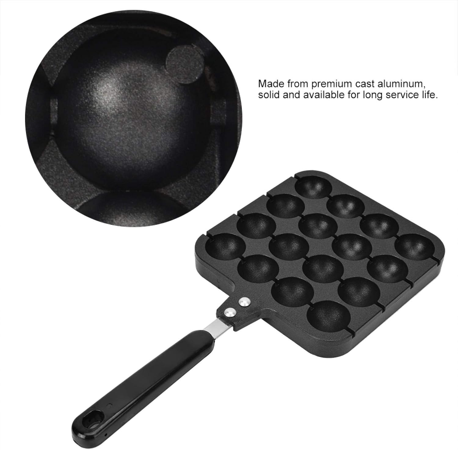 TOPINCN Plato de cocina de bola de pulpo, aluminio de 16 agujeros, para interior y exterior, hogar, cocina, campamento