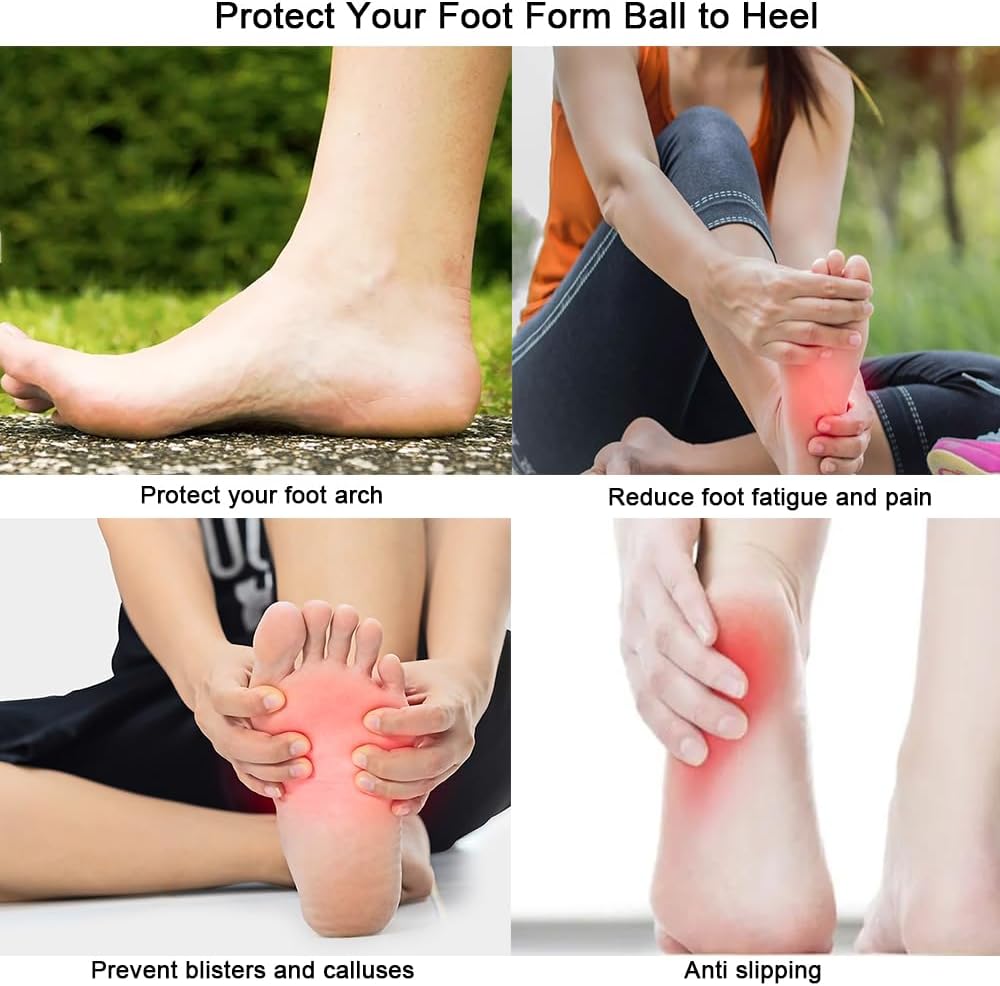 2 pares de inserciones de tacón alto para mujer, plantillas adhesivas de piel de cerdo para aliviar el dolor, plantillas invisibles para zapatos