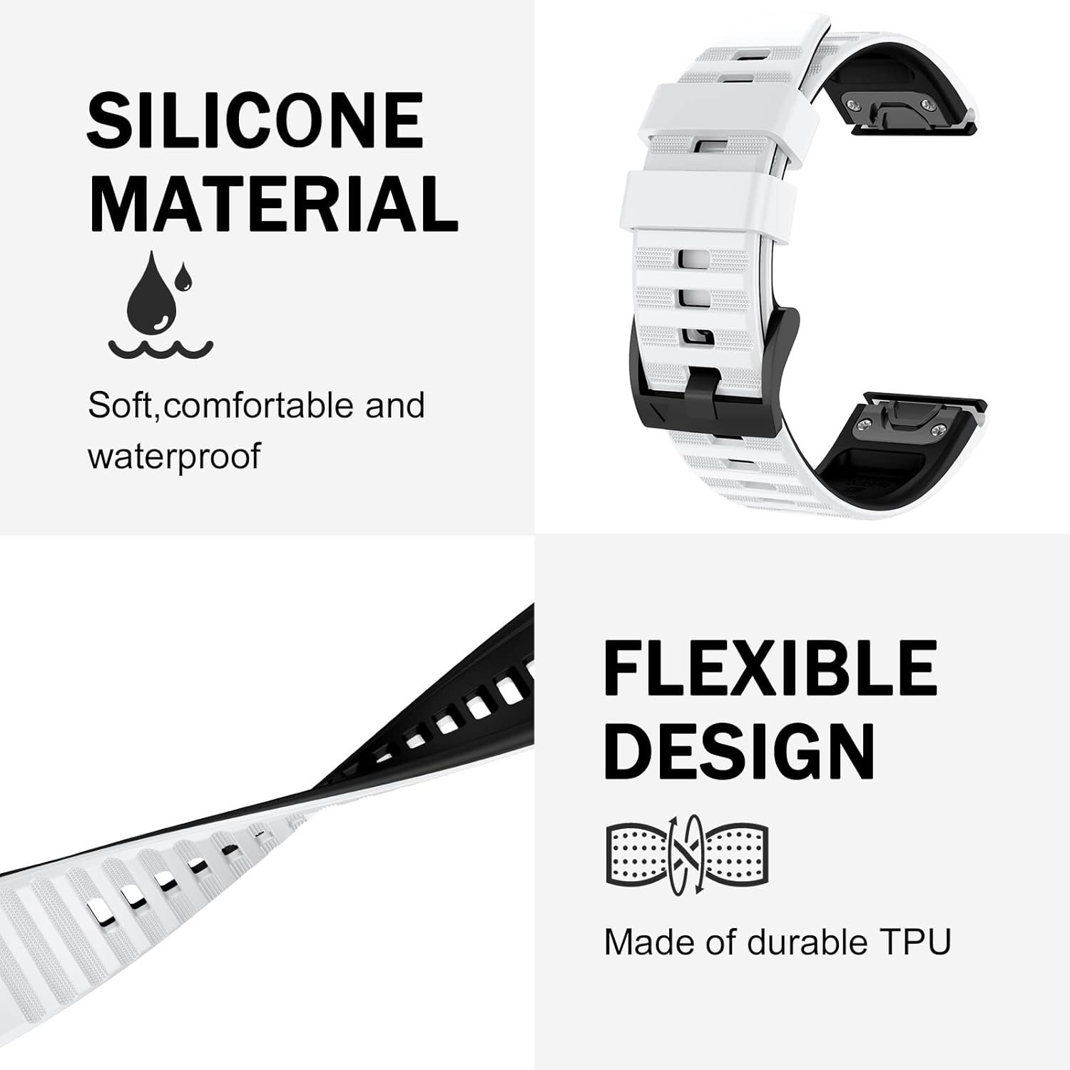 ISABAKE Compatible con Fenix 6 Watch Band para Fenix 6 ProFenix 5Fenix 5 PlusFenix 7Forerunner 935Forerunner 945Approach S60Quatix 5