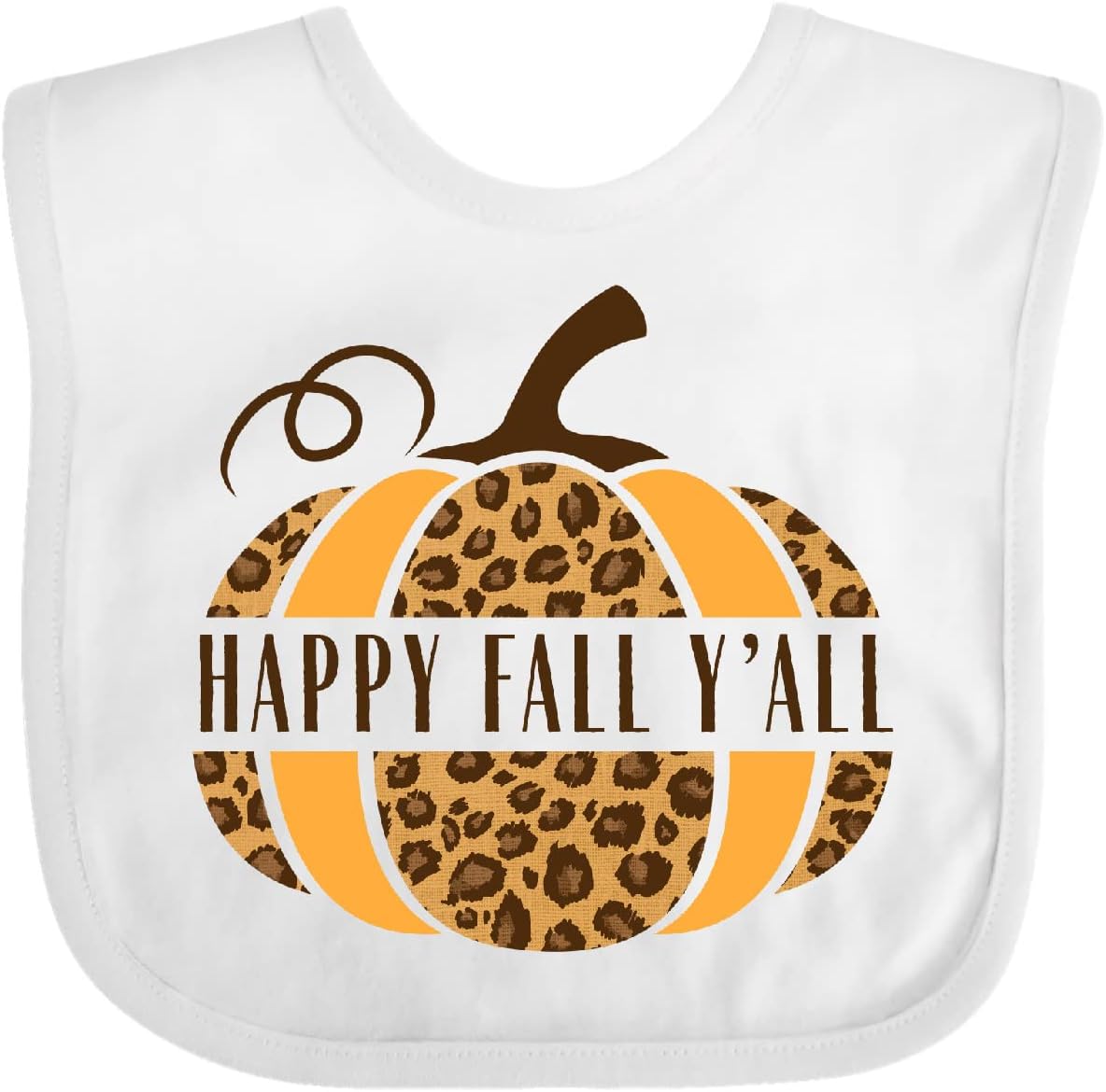 Inktastic Babero de calabaza con estampado de animales Happy Fall Y’all