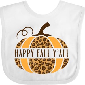Inktastic Babero de calabaza con estampado de animales Happy Fall Y’all Inktastic Babero de calabaza con estampado de animales Happy Fall Y’all