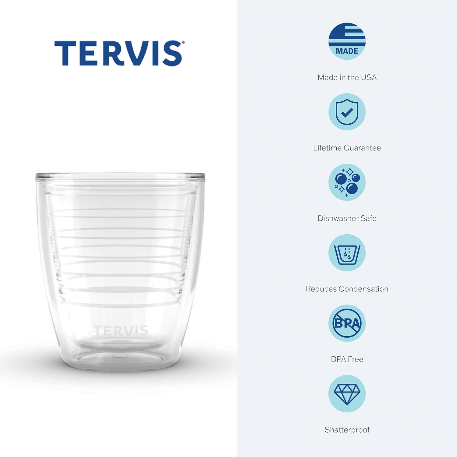 Tervis Barefoot Beach Collection Cool Blue – Vaso aislado (12 onzas)