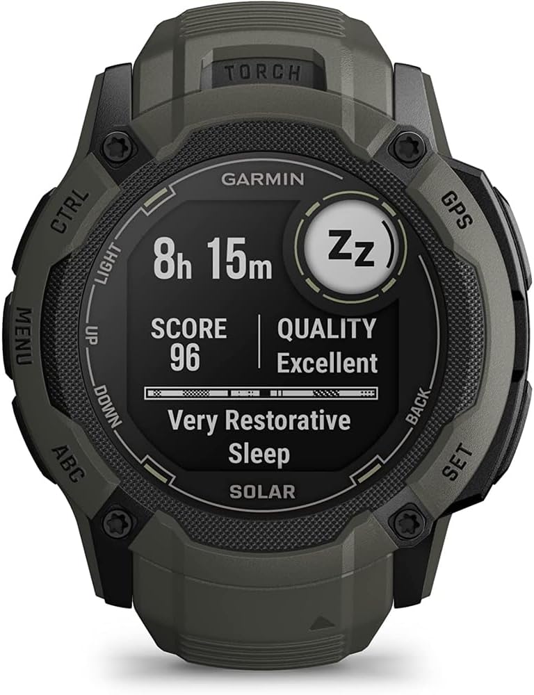 Garmin 010-02805-15 Instinct 2X Solar Rugged GPS Smartwatch Moss Bundle con Deco Essentials Paquete de 2 pulseras tácticas de emergencia paracord