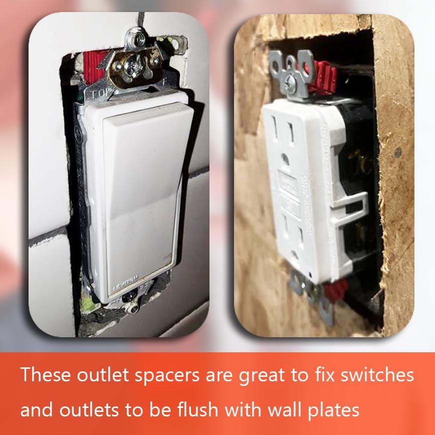 Separadores de salida para caja eléctrica 48 piezas de interruptor y receptáculo espaciadores de salida eléctrica espaciador interruptor de luz