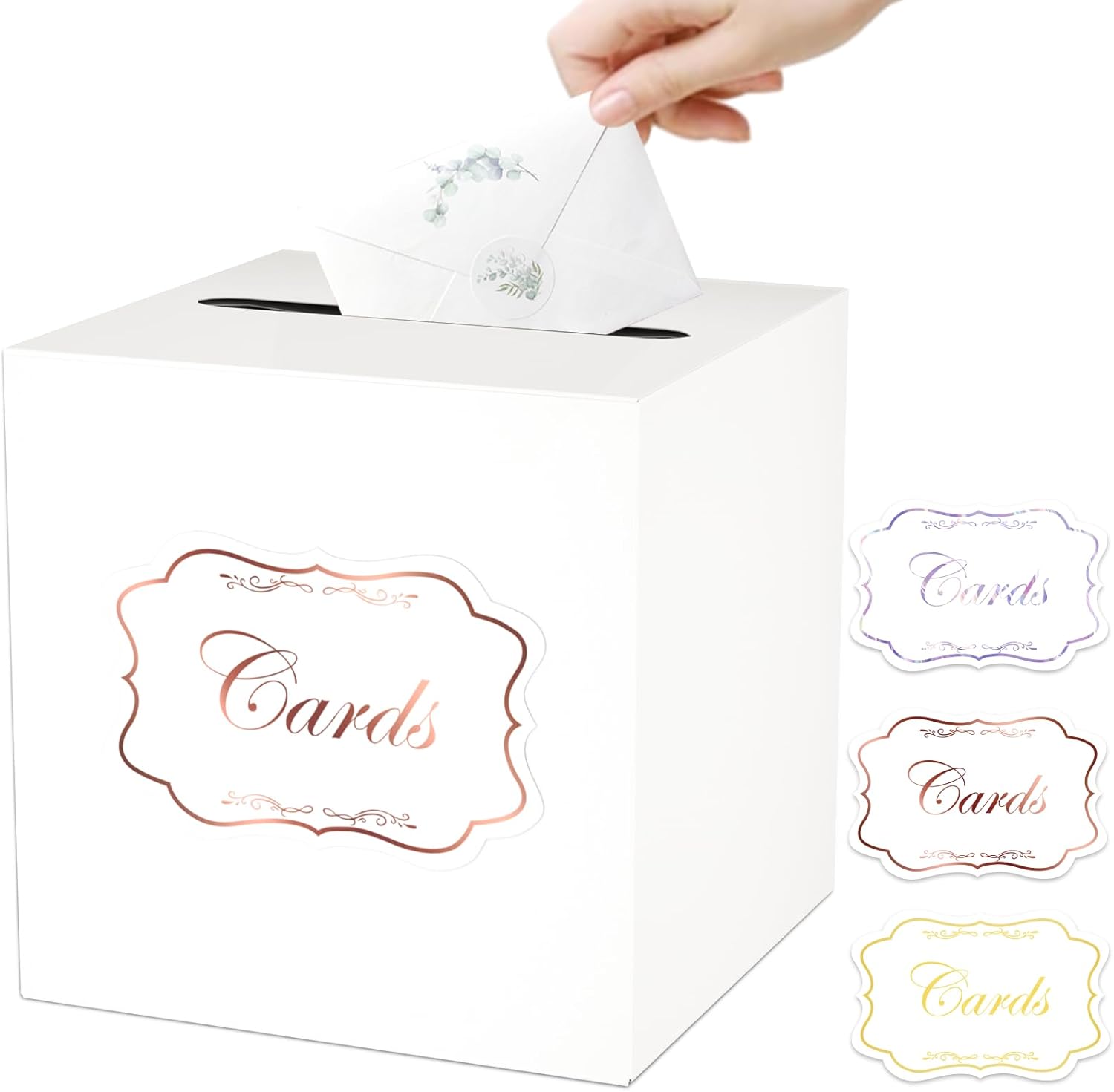 Caja de tarjetas de boda para recepción, caja de regalo blanca, caja de dinero para baby showers, cumpleaños, bodas, jubilaciones, casas abiertas,