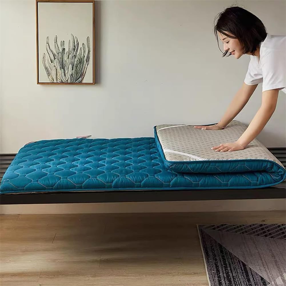 SAAKO Tatami Mat – Colchón delgado para dormir, colchón plegable portátil japonés con parte inferior antideslizante, futón Shiki, colchón de futón