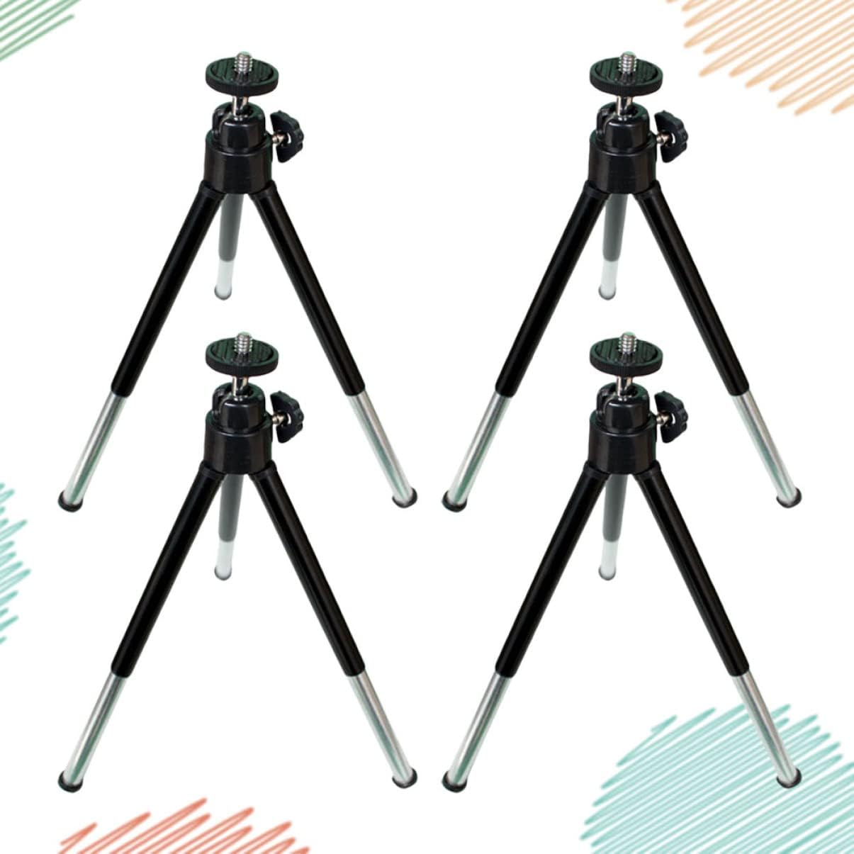 Mikikit Soporte de transmisión móvil 4 unids Selfie Stick soporte trípode teléfono teléfono multi-posición teléfono titular