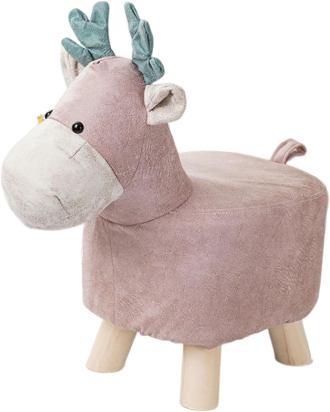 Reposapiés de animales, otomano, decoración de habitación, banco de ciervos para sala de estar, porche, sala de juegos, rosa