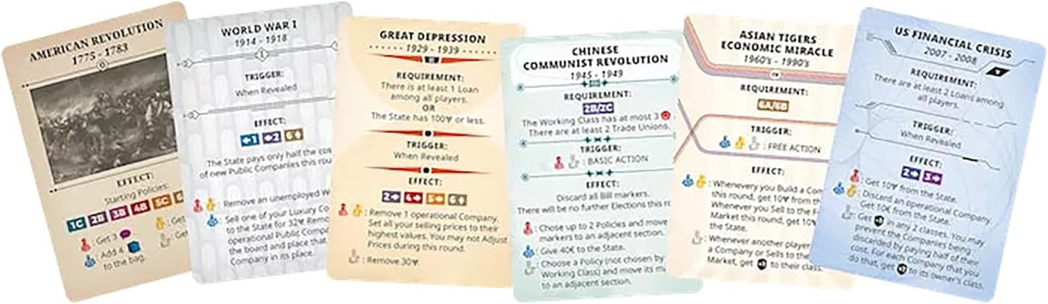 Expansión de eventos históricos 50 cartas nuevas para añadir eventos a tu juego, juego de mesa único basado en cartas asimétricas, a partir de 14