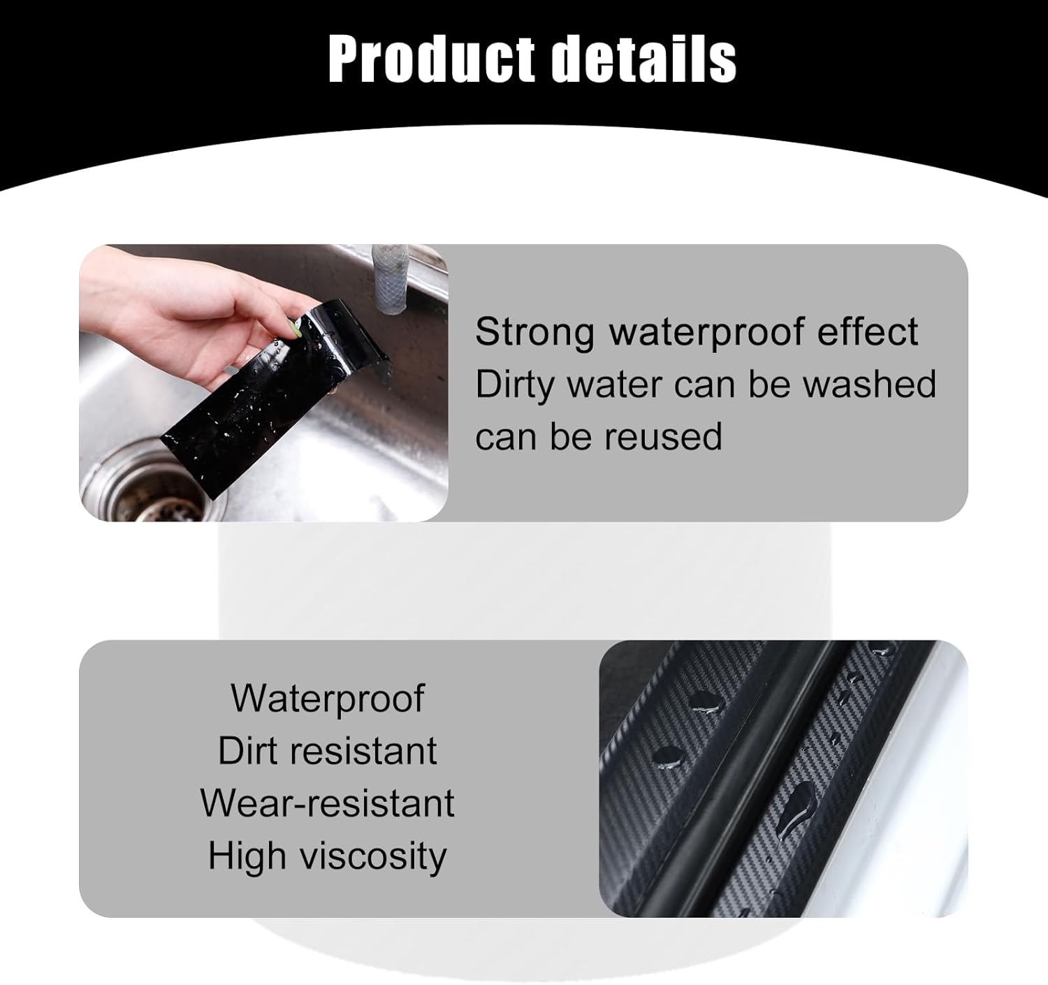 QODOLSI Pack-1 Protector de umbral de puerta de automóvil, tira anticolisión de fibra de carbono K3D, calcomanía para borde de puerta de automóvil,
