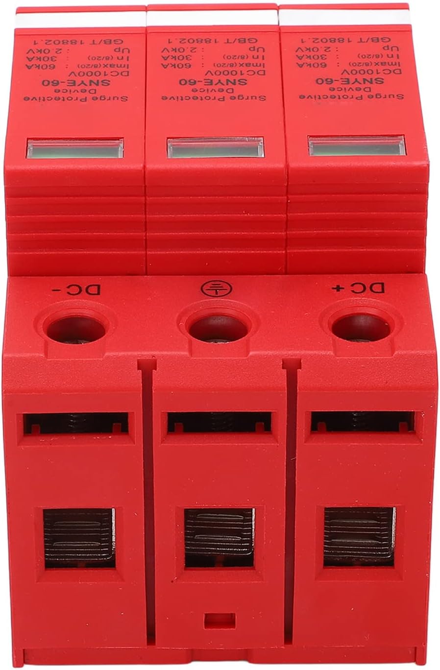 Dispositivo de protección contra sobretensiones DC 1000V 2P3P 3060KA Riel guía Protector de pararrayos de voltaje Módulo de protección electrónica