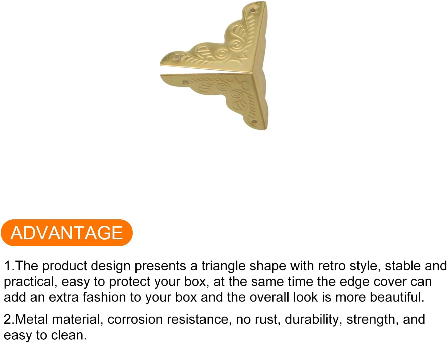 Protectores de esquina decorativos (0.984 in0.98 pulgadas), 16 unidades, funda de metal de madera para muebles, mesa de madera, tono dorado