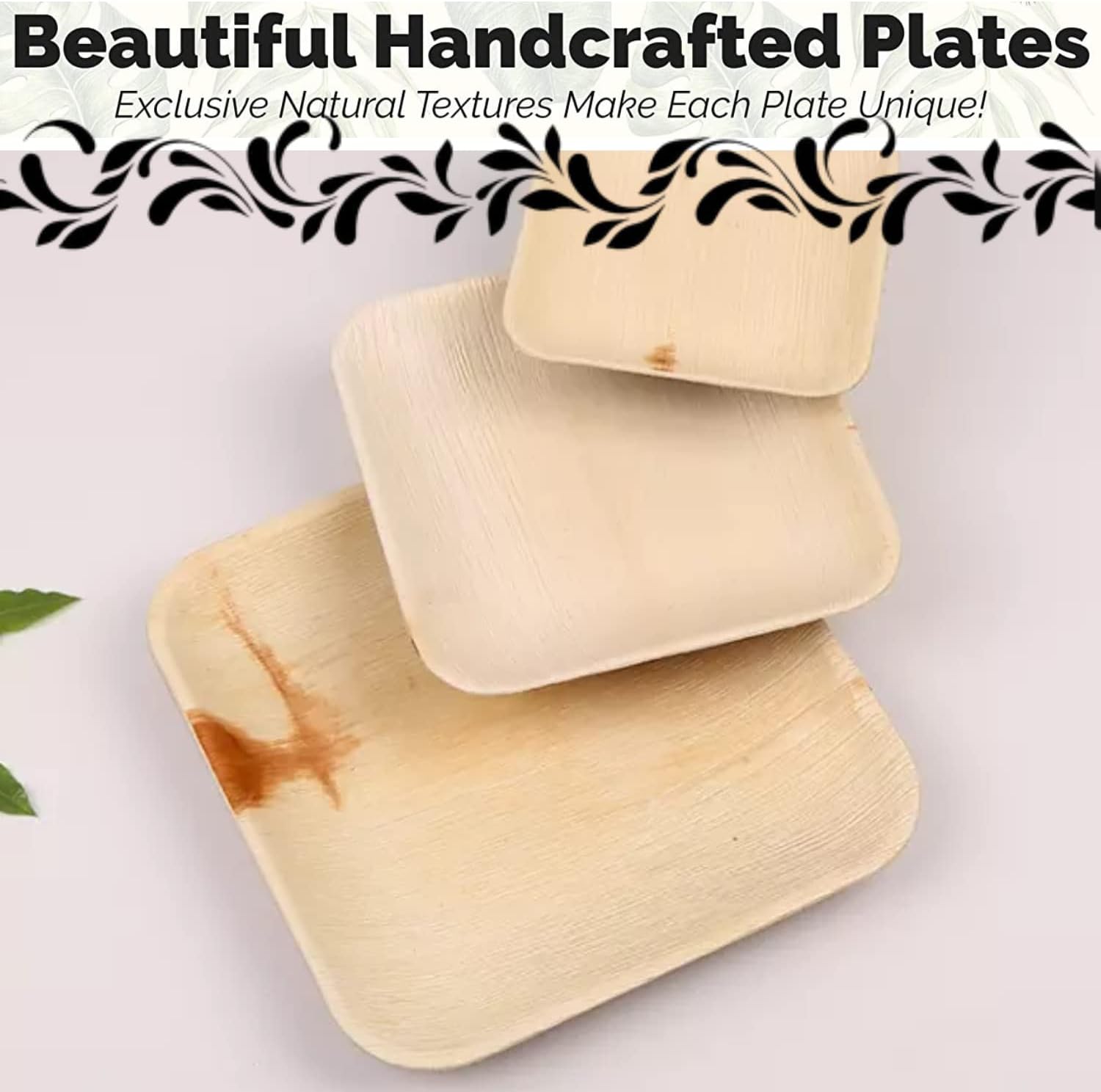My Sanctuary – Paquete de 20 platos de bambú de 8 pulgadas, platos compostables y biodegradables, alternativa ecológica a los platos de bambú,