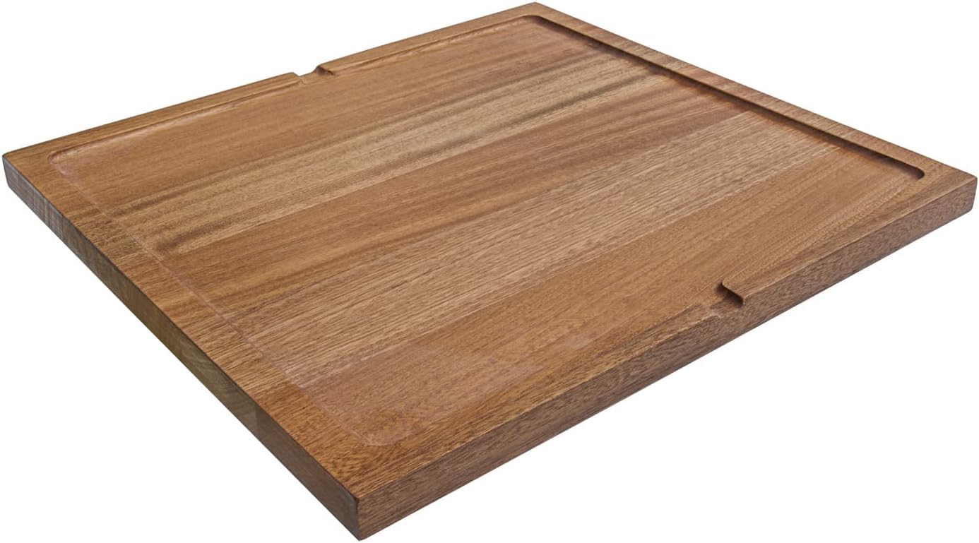 Ruvati Tabla de cortar de repuesto de doble nivel de madera maciza de 17 x 16 pulgadas para fregaderos de estación de trabajo Ruvati – RVA1233