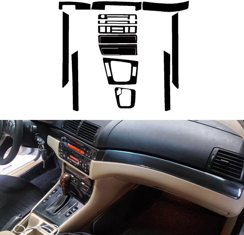 Cubierta de botón de volante de fibra de carbono 5D, cubierta interior del volante, decoración interior, accesorio de automóvil para BMW Serie 3 E46