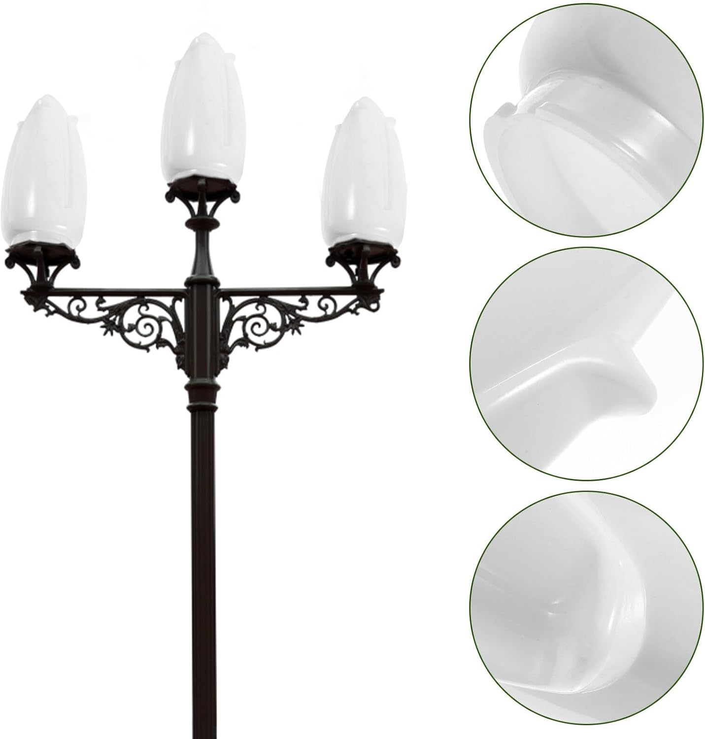 Sombras de lámpara de acrílico globo lámpara lámpara poste lámpara lámpara cubierta de luz de accesorio al aire libre cubierta de luz blanca en