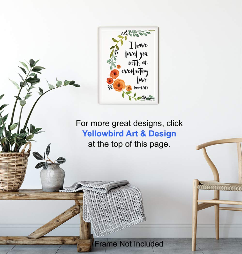 Love Bible Verse – Religious Christian Scripture Wall Art – Home Decor, Decoration for Bedroom, Living Room, Church – Romantic Gift for Women, Men,