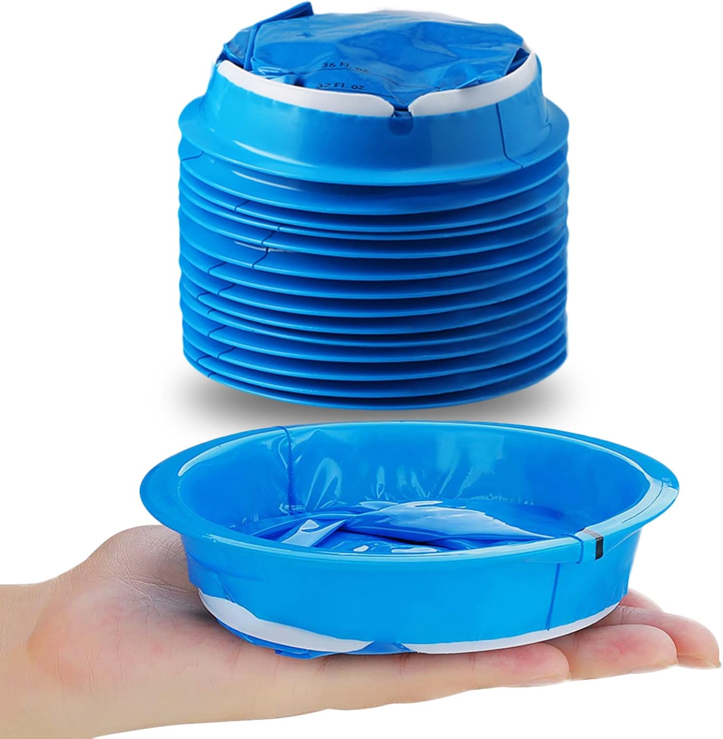 Paquete de 14 bolsas desechables para el vómito (gruesas), bolsas de Barf de 33.8 fl oz, color azul, bolsas para náuseas matutinas resistentes a