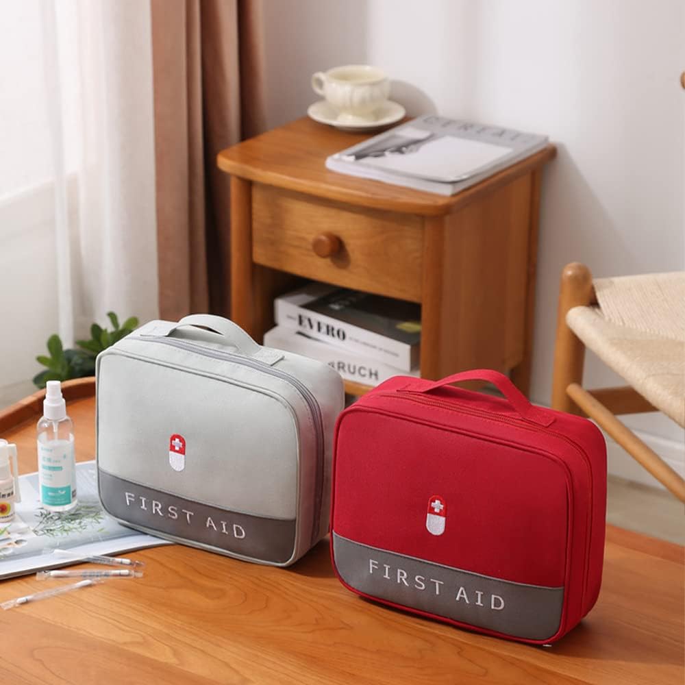 Innovkitchen Bolsa de medicina de viaje, Organizador de botellas de medicina con bolsa de emergencia, Bolsas de primeros auxilios vacías, Pequeña