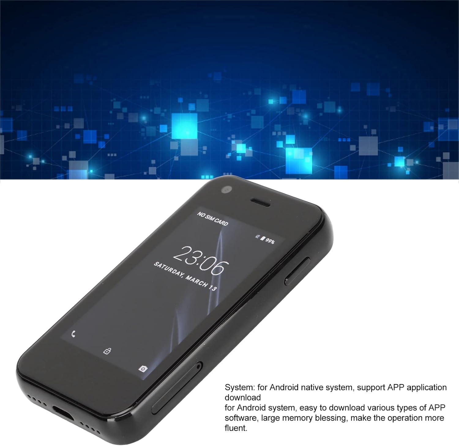 ASHATA Mini teléfono móvil, 3G pequeño teléfono inteligente desbloqueado, WiFi GPS, 1GB RAM 8GB ROM, Quad Core, 2.5in Android Cellpohone Soporte App