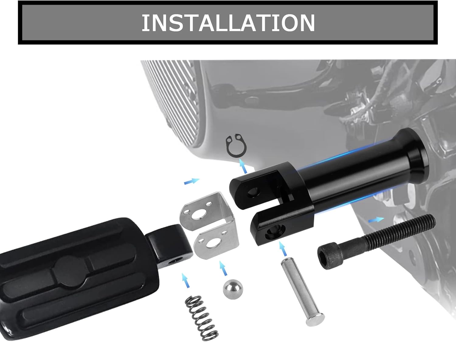 PSLER Soportes de estribera izquierda y derecha para modelos Softail Deluxe Fat Boy Heritage Sport Glide Softail Slim Street Bob Breakout Low Rider