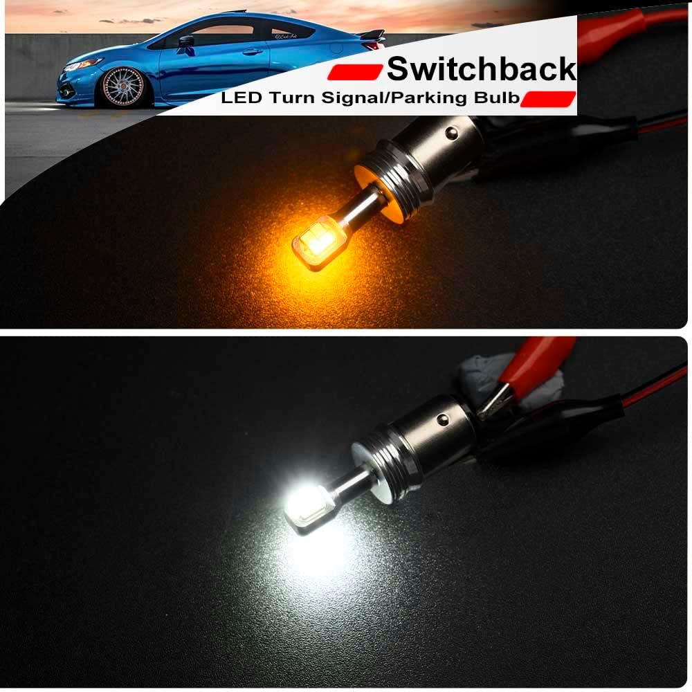 NSLUMO Bombillas LED Switchback 1157 2057 BAY15D P215W Switchback para Hon’da Accord Civic Coupe HatchSedán, luz blanca de posición de circulación
