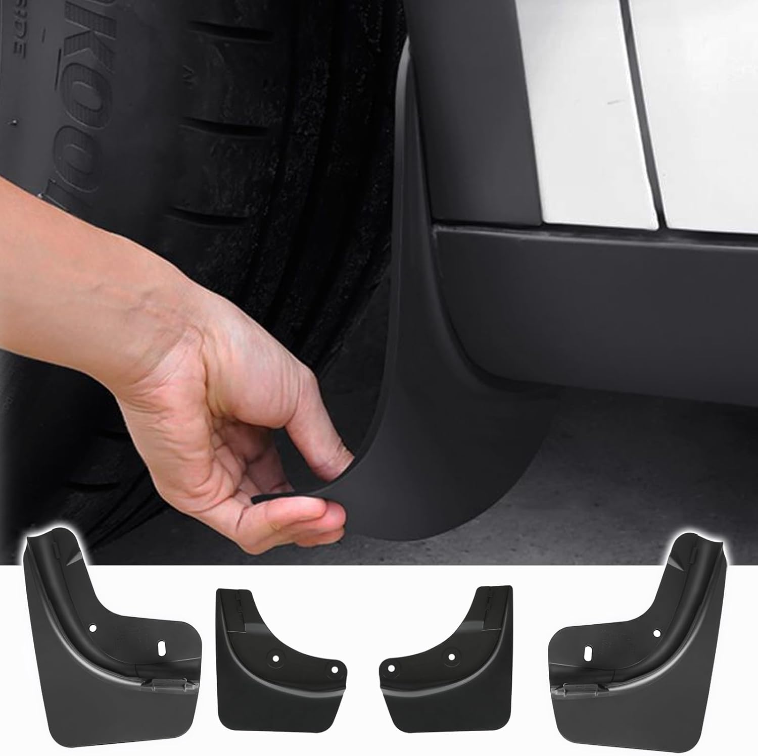 Guardabarros Tesla Modelo Y Accesorios 2024 Protectores contra salpicaduras de neumáticos aptos para el modelo Y 2023-2020 sin perforar salpicaduras