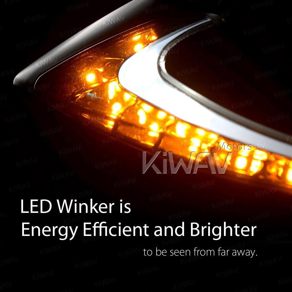 KiWAV Lucifer – Espejos retrovisores LED de dos tonos, color negro, compatible con Ducati Panigale Series