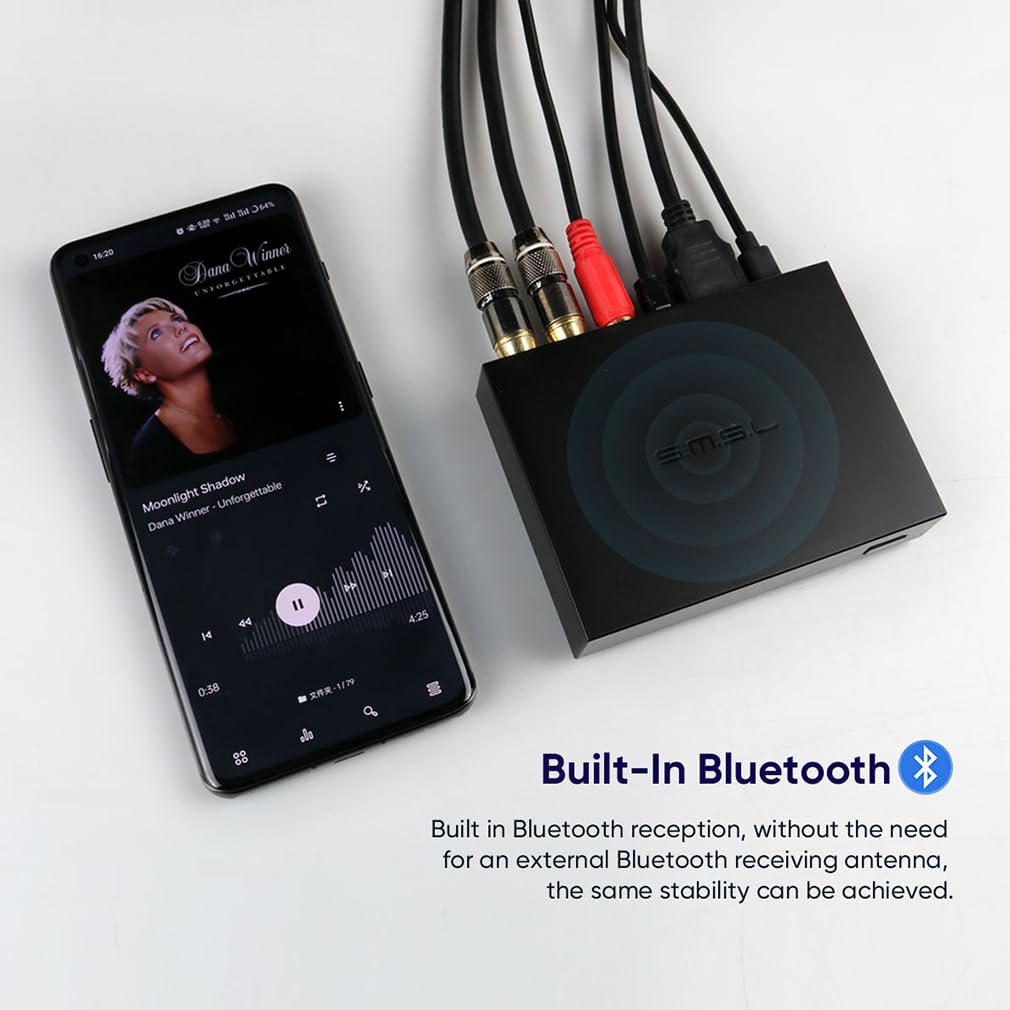 SMSL PS100 Convertidor de audio digital a analógico, USBópticocoaxialHDMI ARC a estéreo LR RCA salida DDC Digital Toslink SPDIF 192kHz DAC