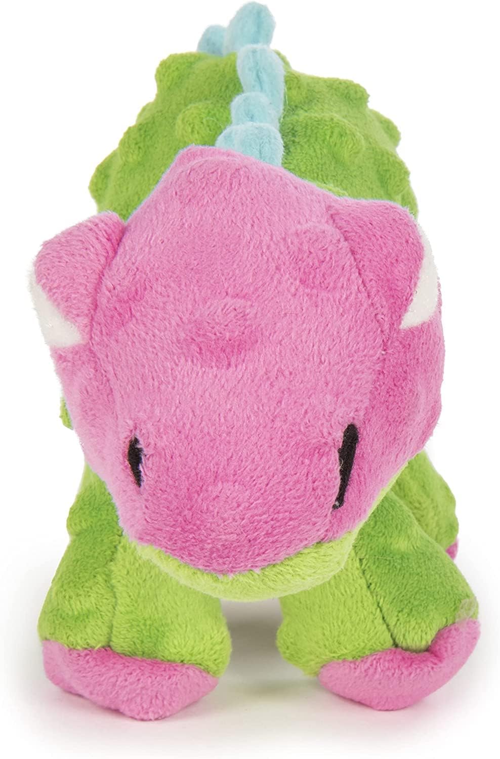 goDog Dinos Spike Squeaky – Juguete de peluche para perro, tecnología Chew Guard, verde, pequeño