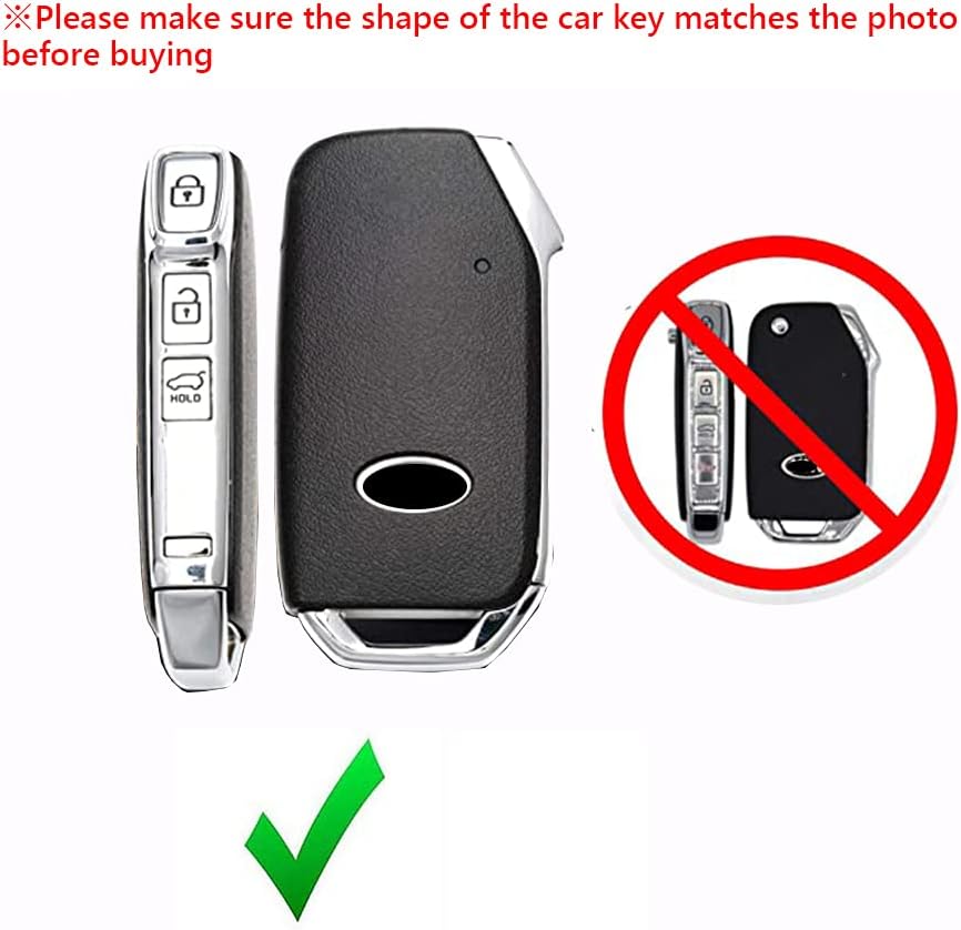 Gran suerte TPU – Funda protectora para llave de coche, con llavero (rojo) para Kia Soul (2020-2022) Forte (2019-2021) Telluride (2020-2021)