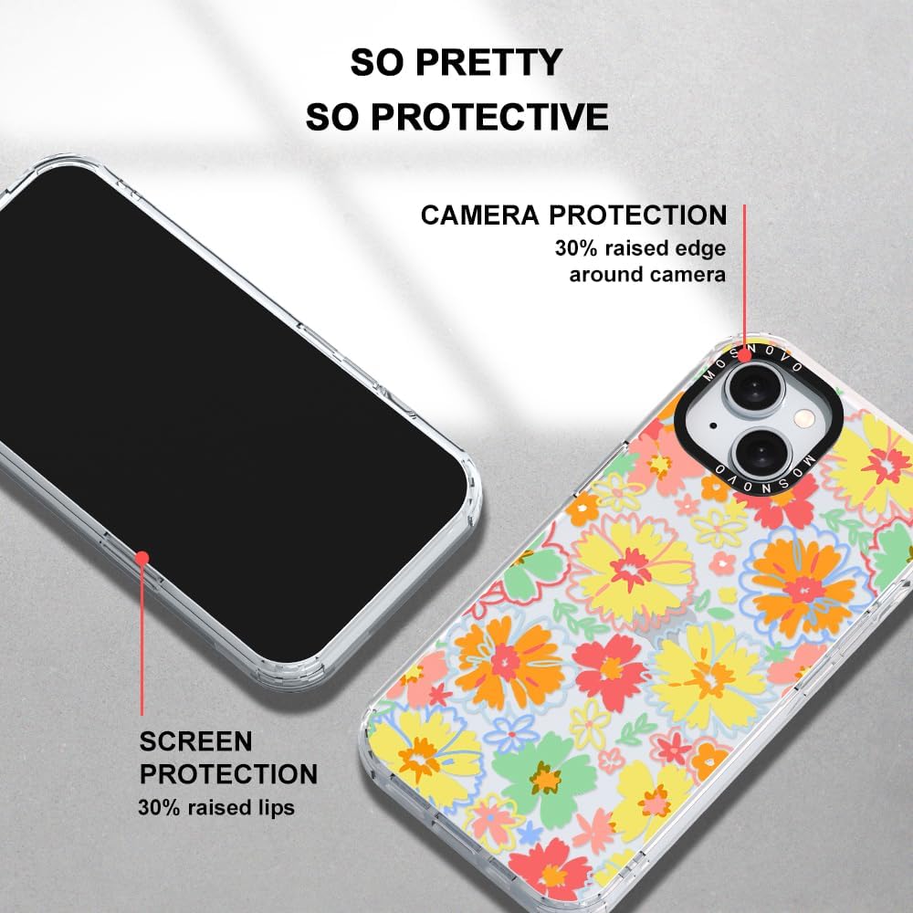 MOSNOVO Buffertech – Funda compatible con iPhone 15 Plus, impacto de caída de 6.6 pies, tecnología antidesprendimiento, funda transparente de