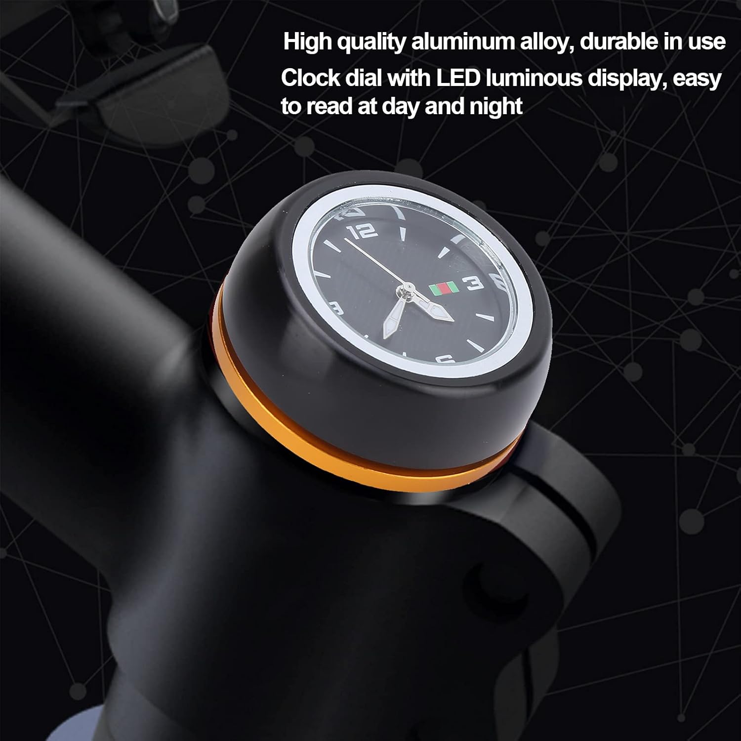 RiToEasysports Cubierta de auriculares de bicicleta de aleación de aluminio multifuncional tapa de vástago funcional con reloj dial auricular tapa