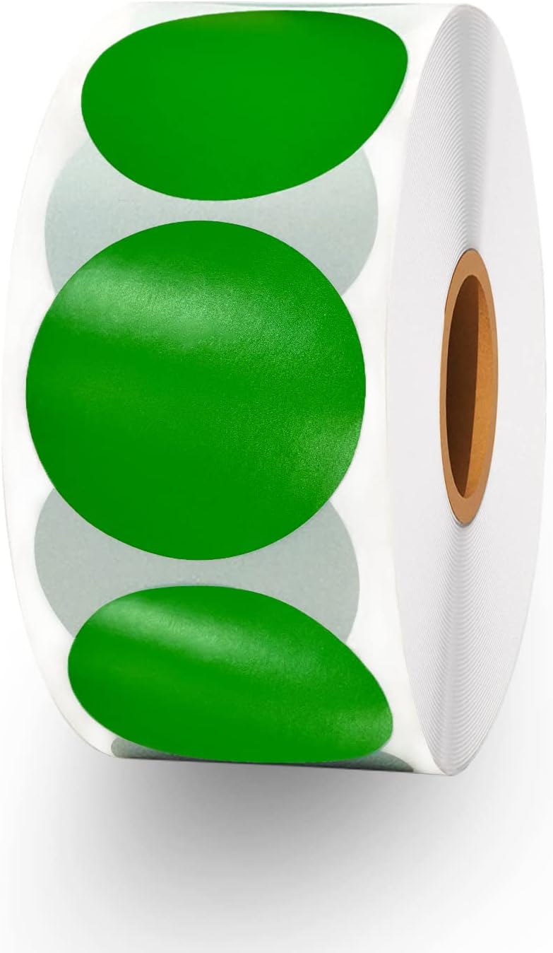 JUMPUPPY Etiquetas adhesivas térmicas redondas de 2 pies, papel autoadhesivo para impresora térmica directa, rollo multiusos, calcomanías térmicas