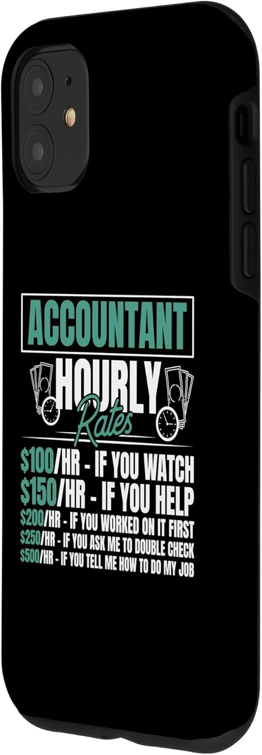 iPhone 11 Contador Tarifas por hora Contabilidad CPA Tax Bookkeeper Caso divertido