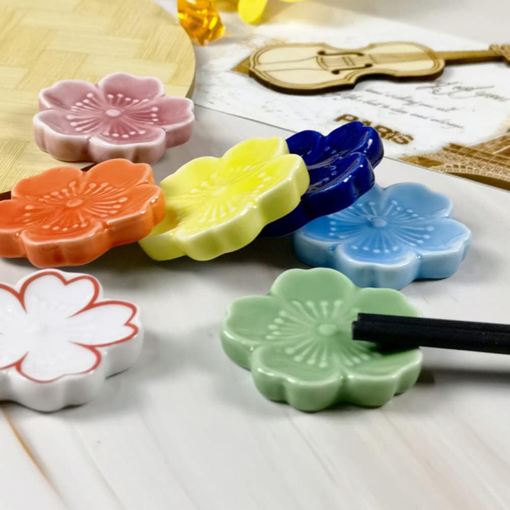 Cabilock Soporte para palillos de cerámica, 7 uds, soporte para palillos de cerámica, soporte para palillos, estilo japonés, soporte para palillos,