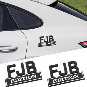 2 emblemas de la edición FJB, letras en relieve 3D para guardabarros de automóvil con adhesivo fuerte 3M, calcomanías universales de repuesto para 2 emblemas de la edición FJB, letras en relieve 3D para guardabarros de automóvil con adhesivo fuerte 3M, calcomanías universales de repuesto para