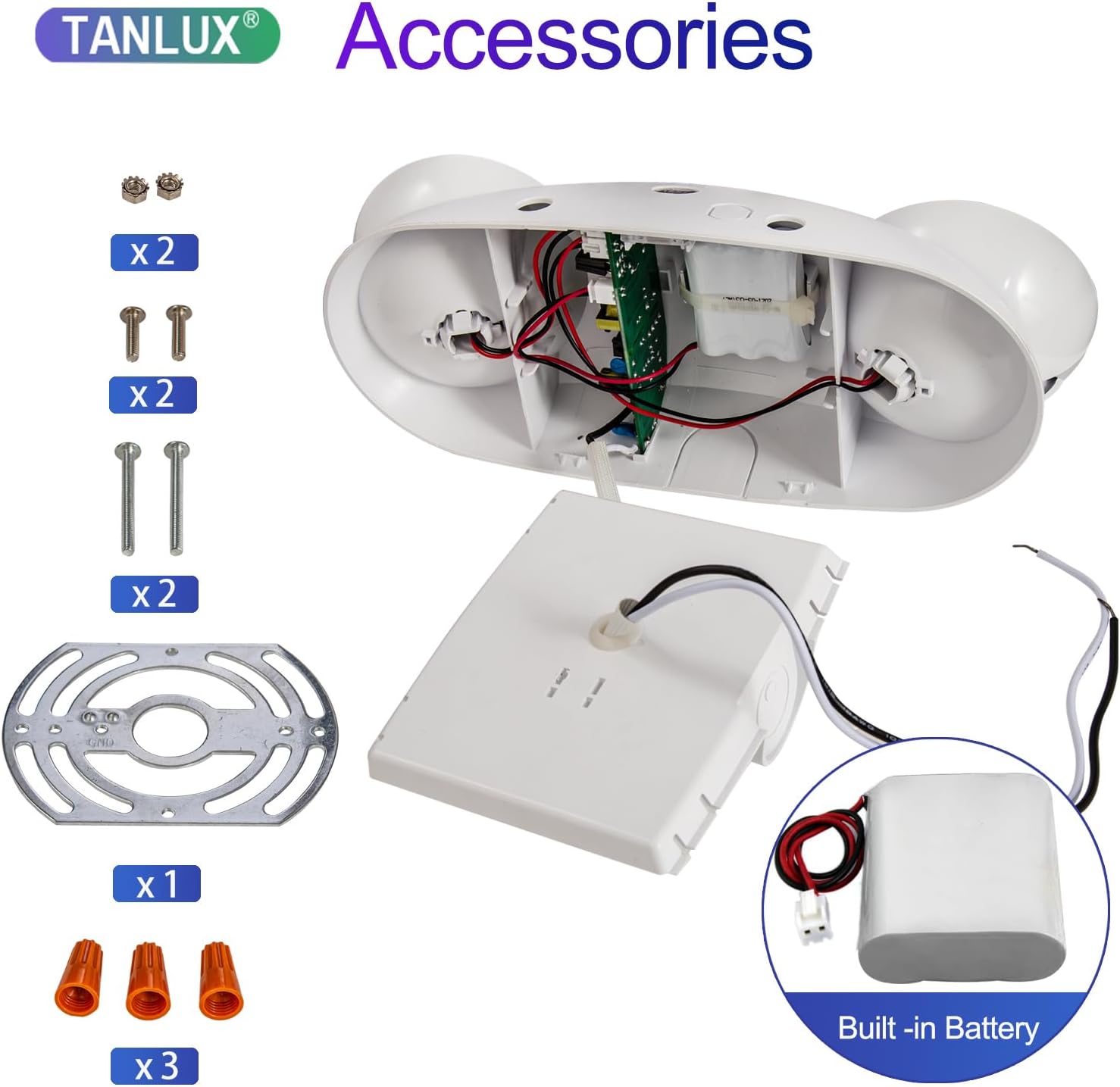 Luces de emergencia LED con batería de respaldo, certificación UL, CA 120277 V, accesorios de salida de emergencia cableados para negocios, paquete