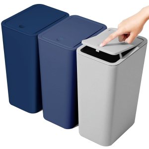 Paquete de 3 cubos de basura pequeños para baño con tapa, papelera delgada de 10 litros2.6 galones con tapa desplegable para dormitorio, oficina, Paquete de 3 cubos de basura pequeños para baño con tapa, papelera delgada de 10 litros2.6 galones con tapa desplegable para dormitorio, oficina,