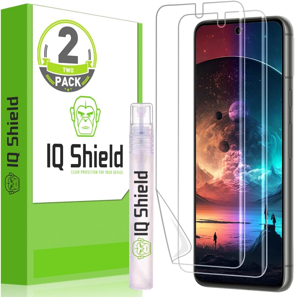IQShield Paquete de 2 protectores de pantalla para Google Pixel 8 Pro película de TPU transparente, instalación sin burbujas, resistente a los
