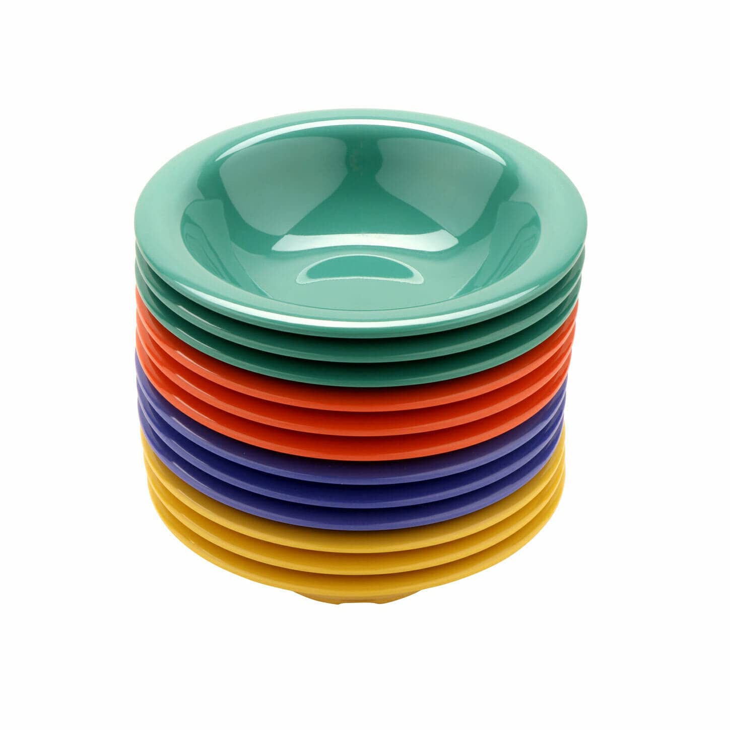G.E.T. B-127-MIX – Cuenco de melamina con borde estrecho para frutapostre, 12 onzas, varios colores (juego de 12)