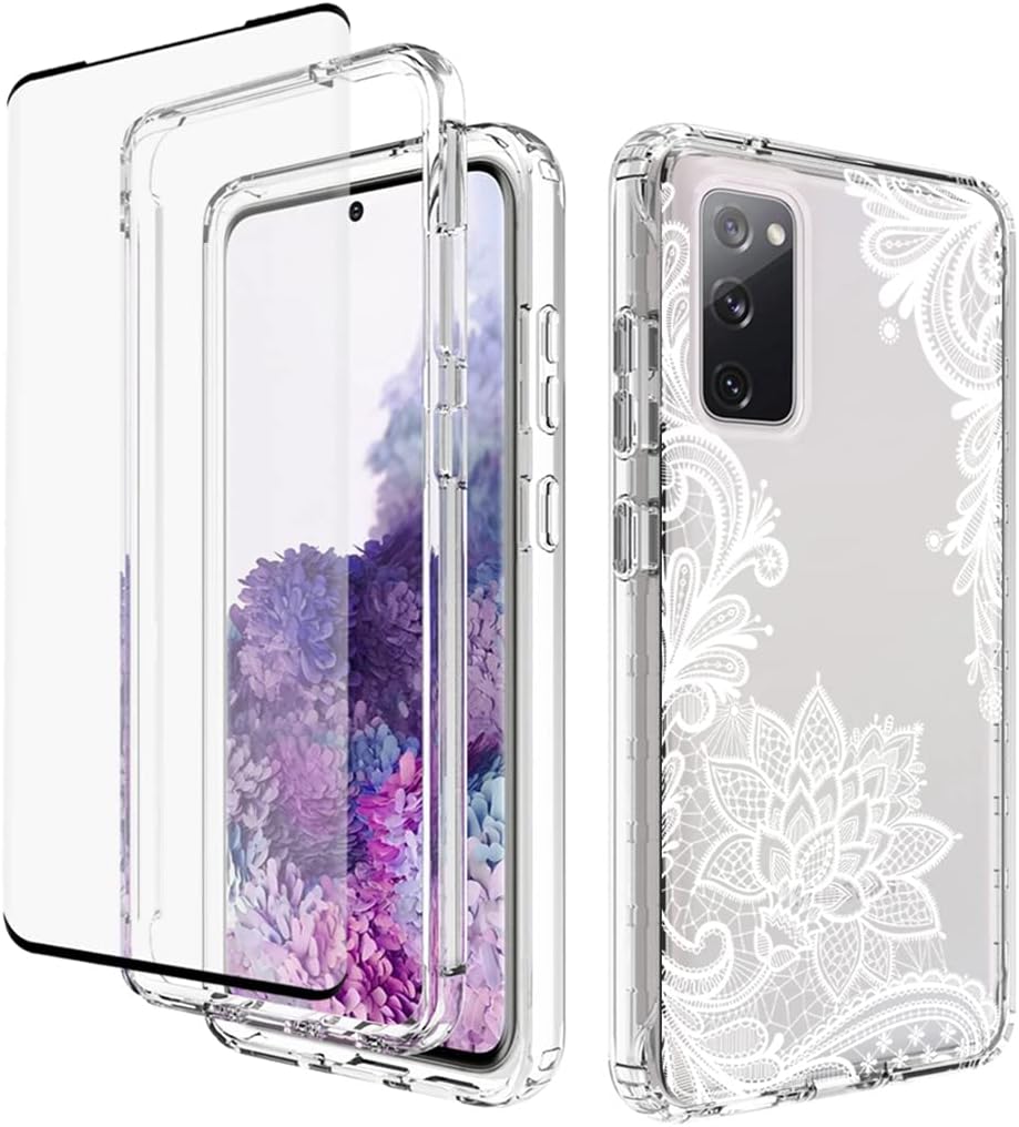 Tothedu Funda para Samsung Galaxy S20 5G, Samsung S20 SM-G981U con protector de pantalla de vidrio templado, bonito patrón de mandala transparente,