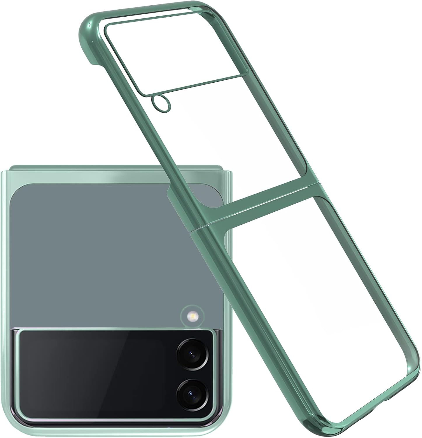 Miimall Funda compatible con Samsung Galaxy Z Flip 3 2021, a prueba de golpes y antiarañazos, delgada, rígida, de policarbonato, protector