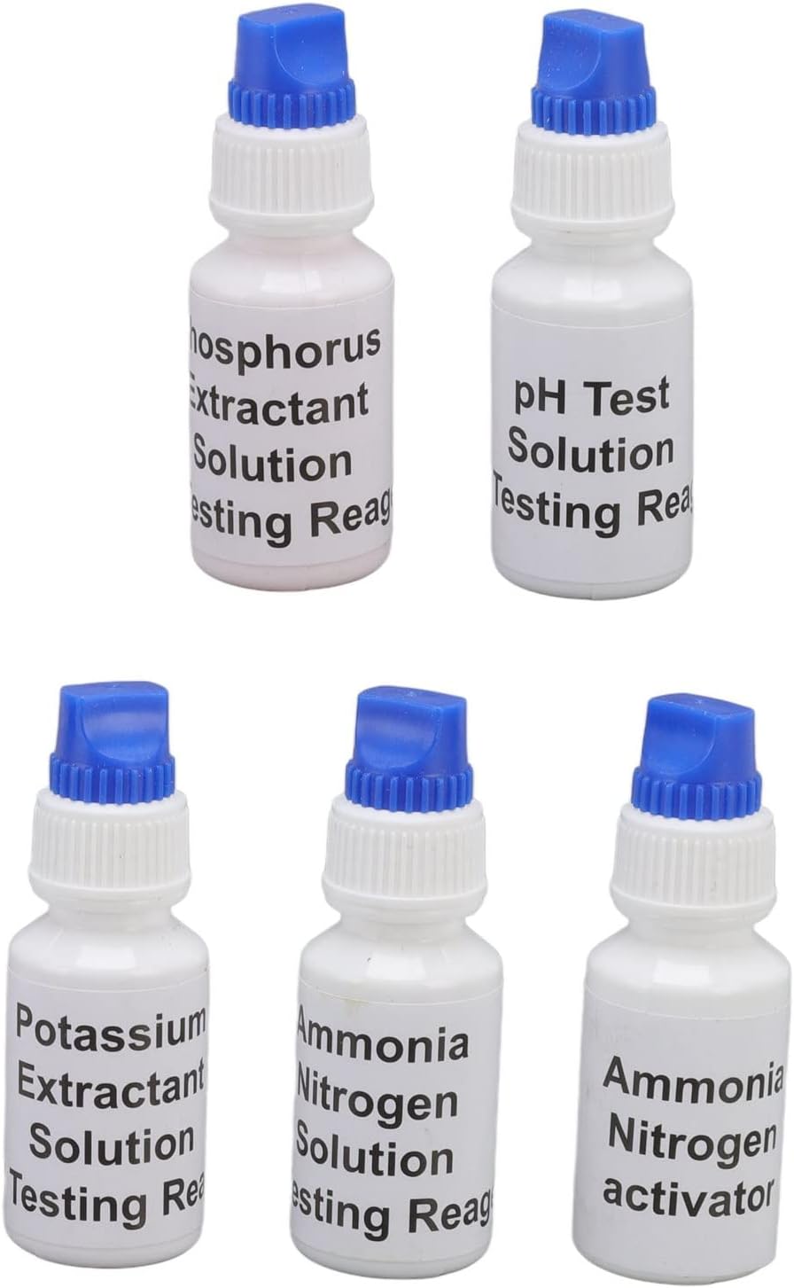 Fdit Solución líquida de prueba de suelo, pH nitrógeno fósforo potasio Kit de prueba de suelo para medición de suelo Líquido de prueba de suelo para