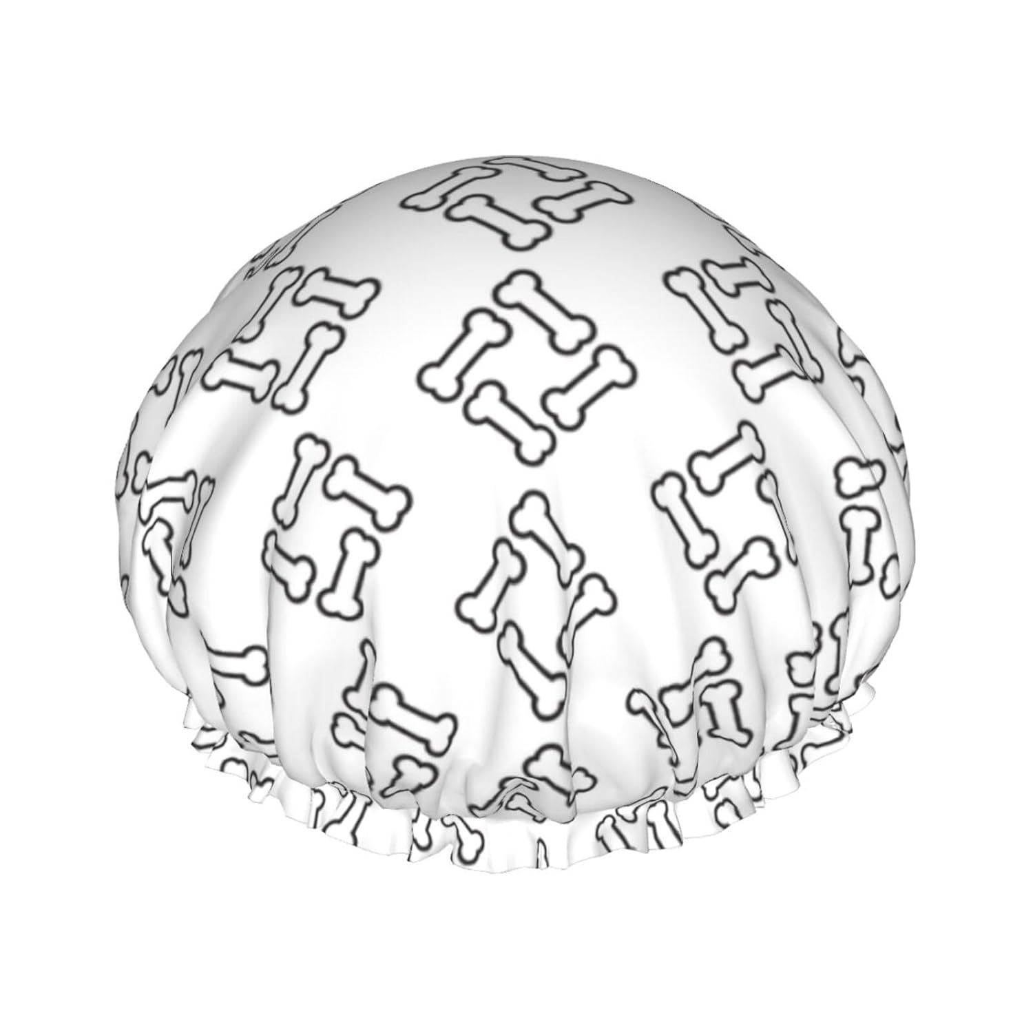Cute Dog Double Layer Waterproof Shower Cap Suitable For All Head Sizes